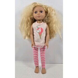 Glitter Girls 14-Inch Fashion Doll Blonde Hair Purpl Eyes Pink Tunic Leggings ..